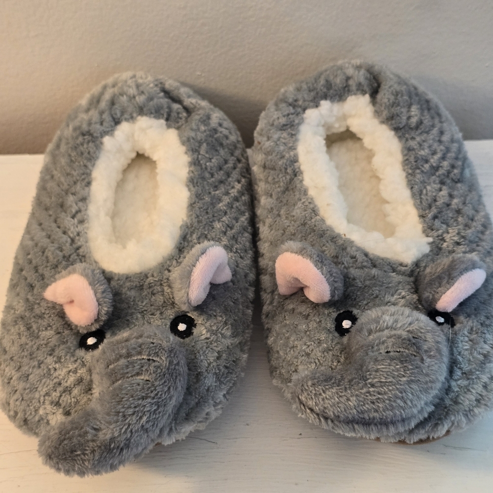 Gray Elephant Slippers